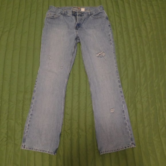 GOOD DISTRESS worn OLD NAVY faded frayed holes clean 16L - Picture 1 of 10